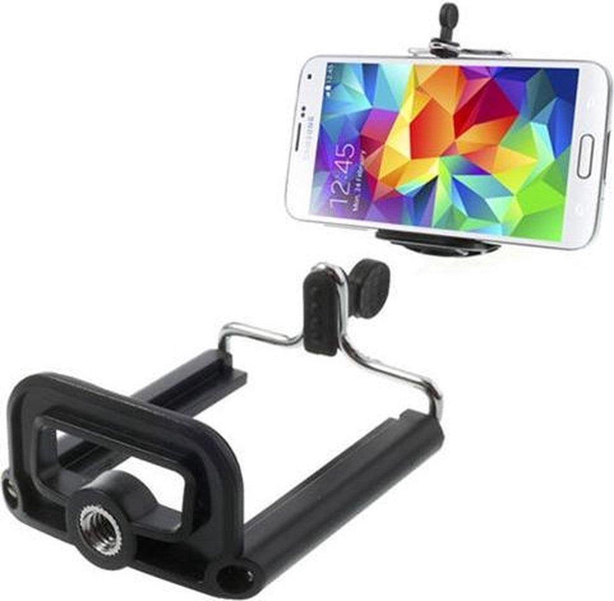 LOUZIR Verstelbare Universele Telefoonhouder voor statief -Tripod  adapter 5-8 centimeter Zwart