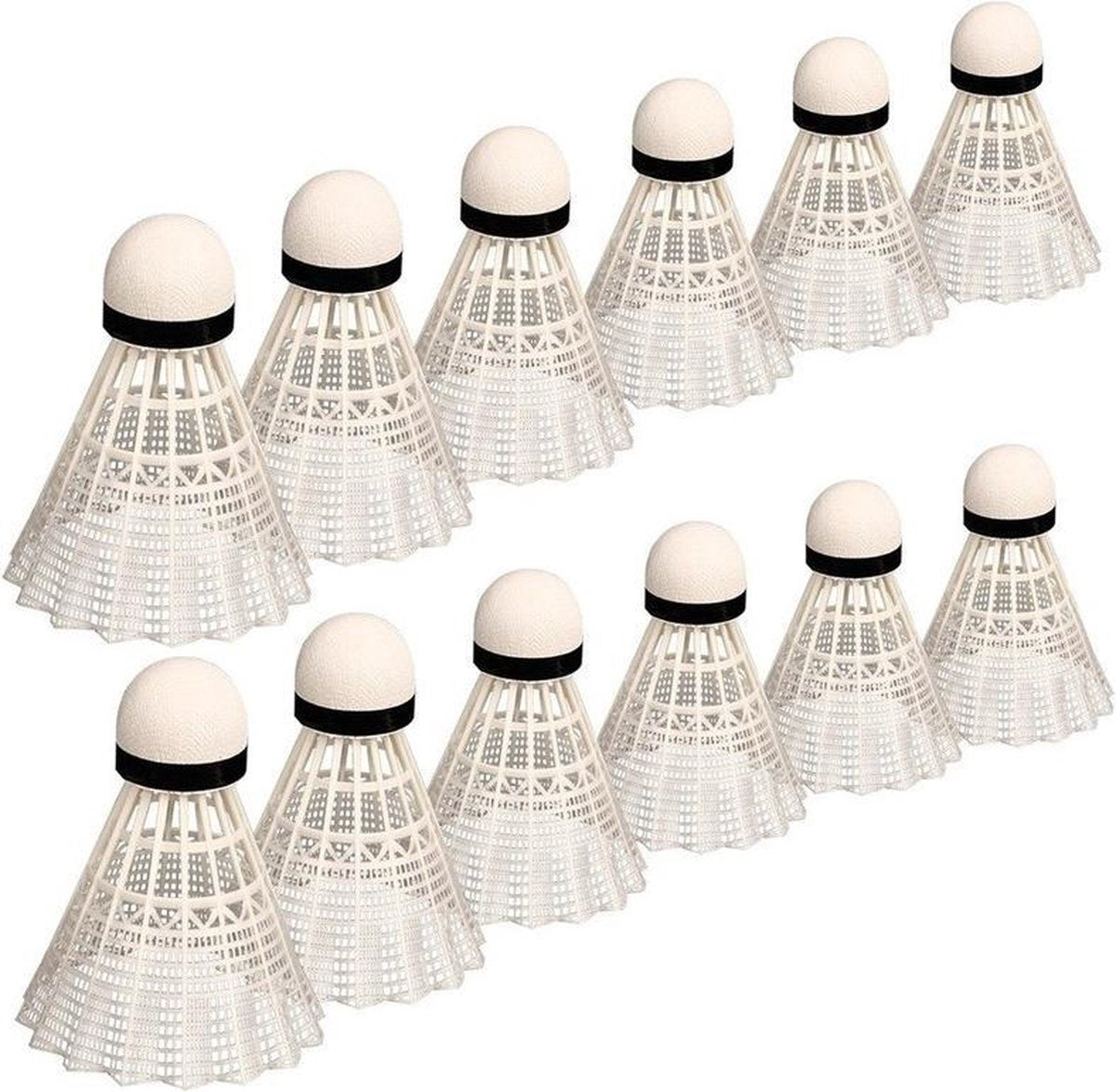 12x Witte badminton shuttles