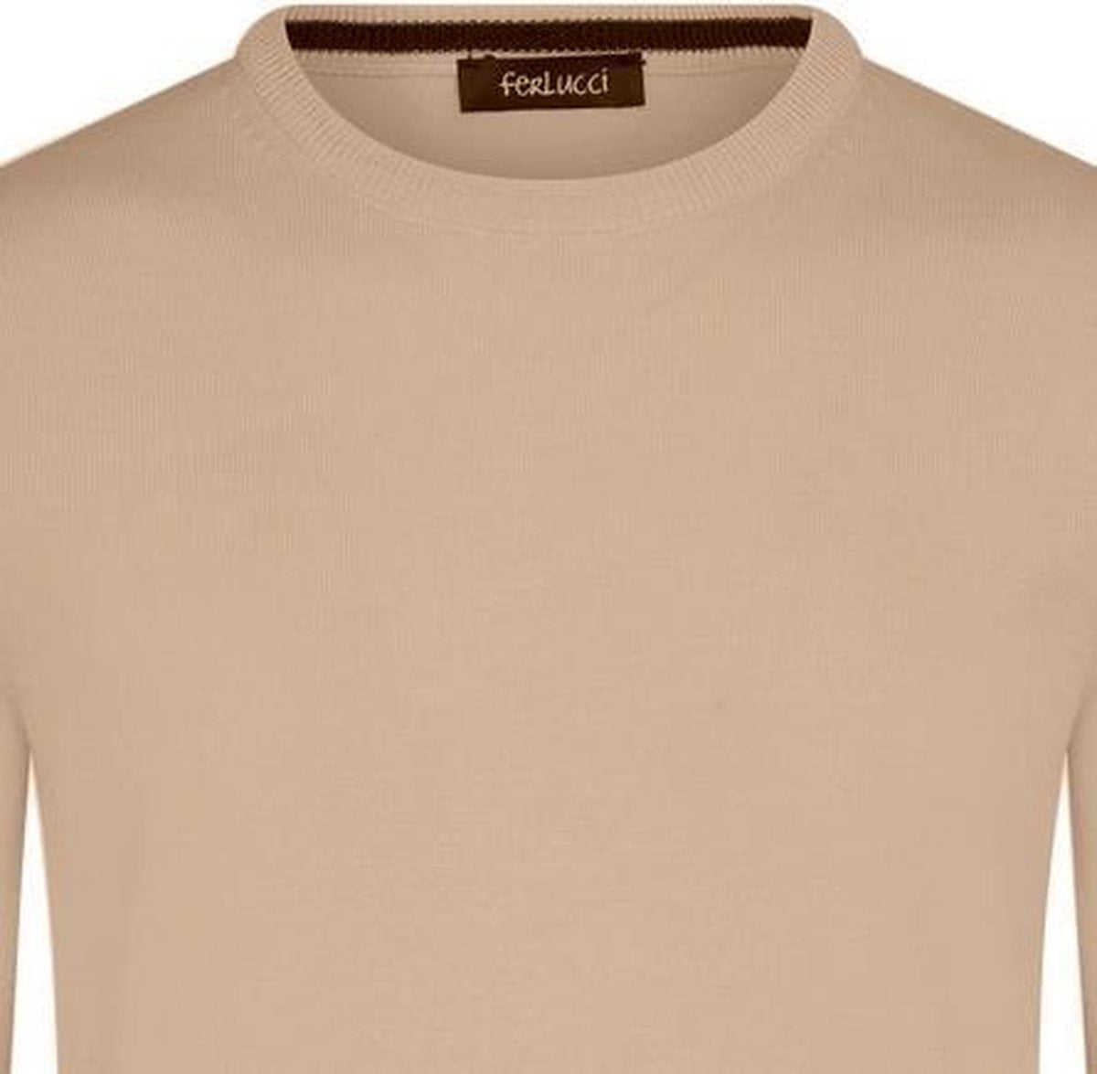 Ferlucci – Exclusieve Heren Trui met Ronde Hals - Bruin