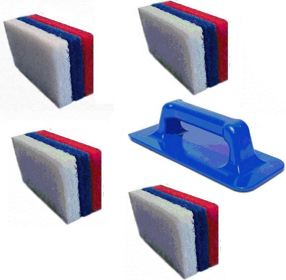 Maus handgreep doodlebug set - handhouder plus 12 pads in wit rood blauw