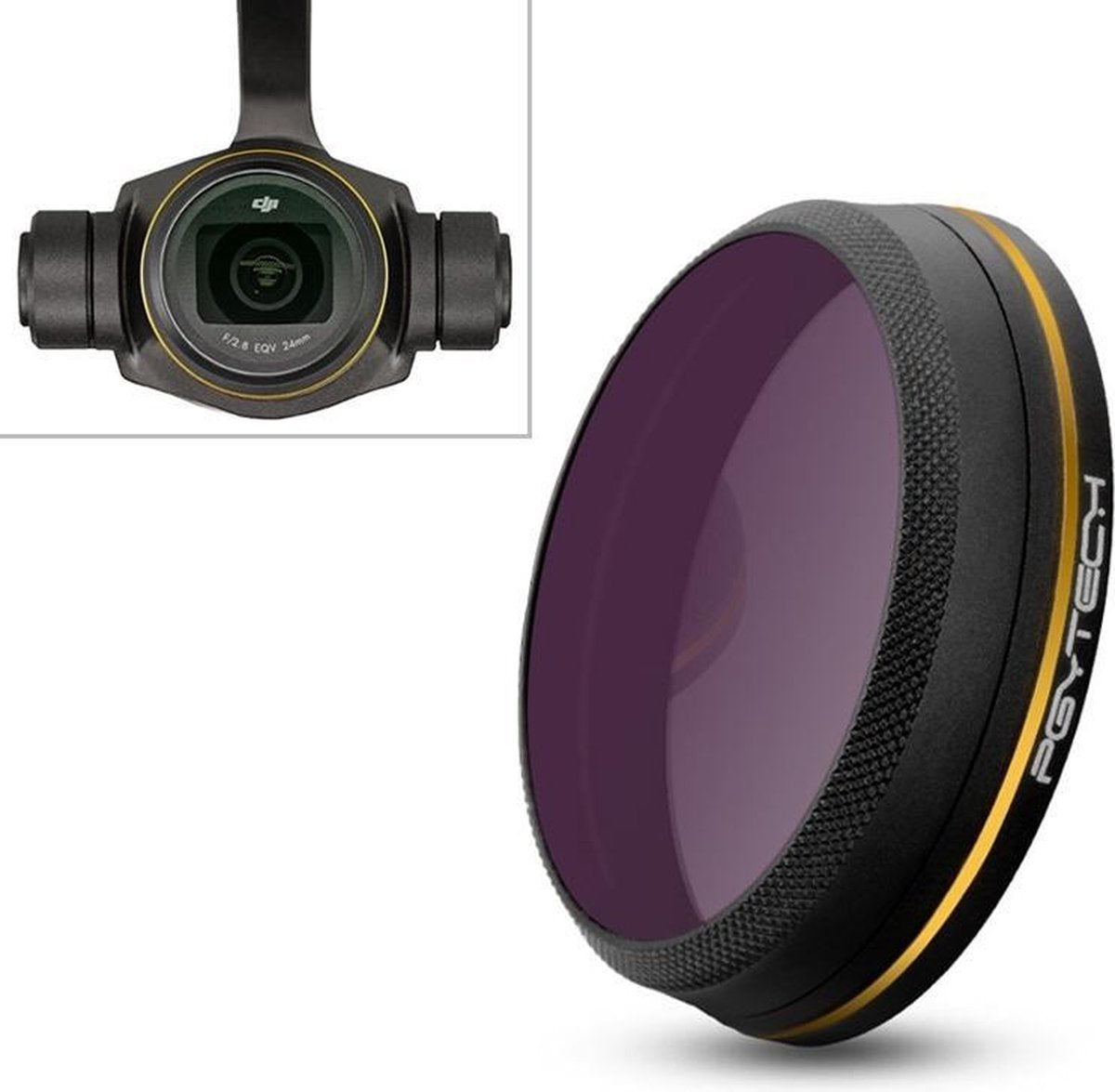 PGYTECH X4S-MRC UV Gold-edge lensfilter voor DJI Inspire 2 / X4S Gimbal Camera Drone-accessoires