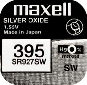 MAXELL 395 / SR927SW zilveroxide knoopcel horlogebatterij 2 (twee) stuks