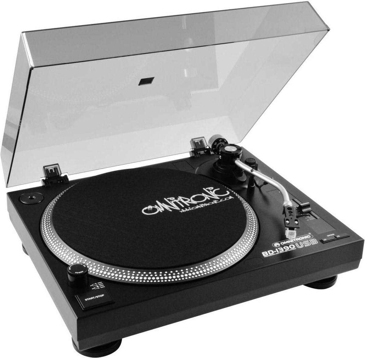 Omnitronic BD-1390 Draaitafel (dj) met riemaandrijving Zwart