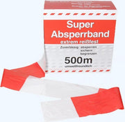 Afzetlint 500 m - rood wit - in dispenserdoos - afbakeningslint