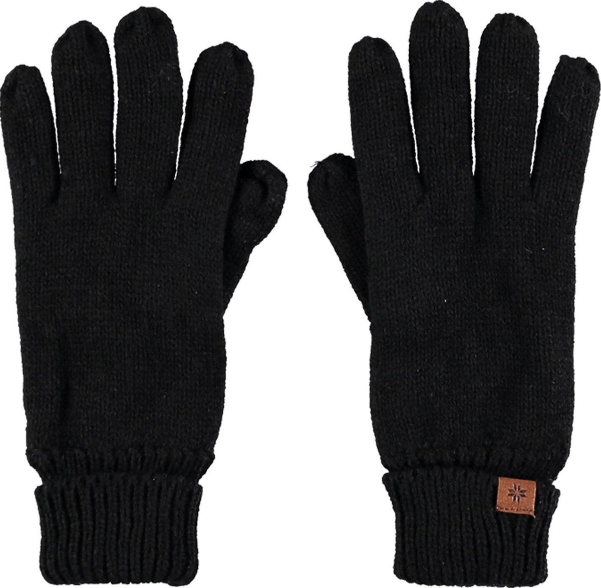 Zwarte gebreide handschoenen voor kinderen - One size - Warme fleece voering handschoenen voor jongens/meisjes