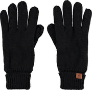 Zwarte gebreide handschoenen voor kinderen - One size - Warme fleece voering handschoenen voor jongens/meisjes