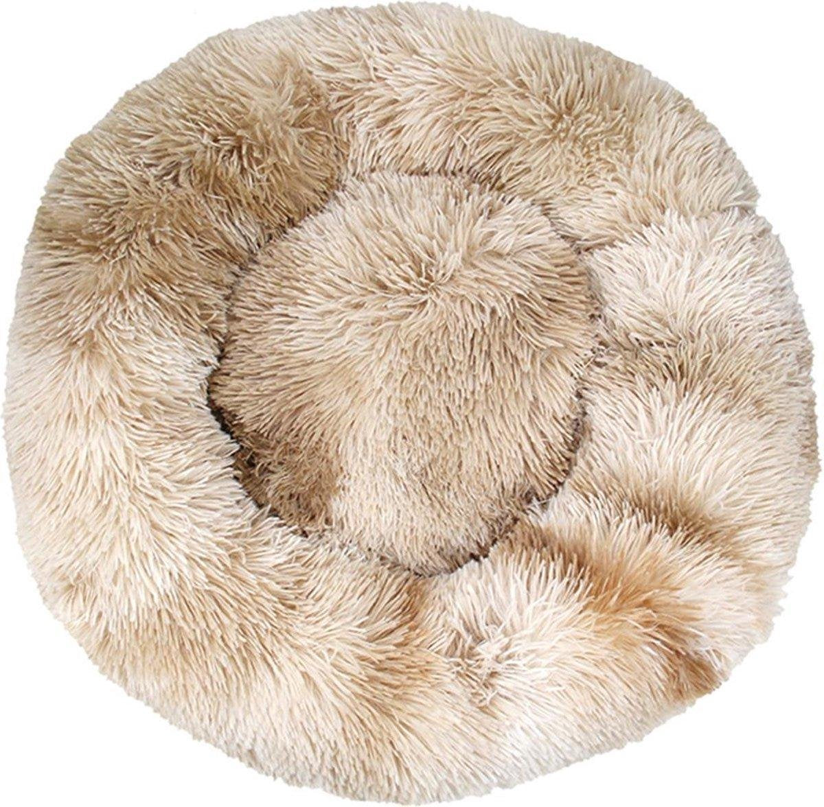 BEESSIES® donut hondenmand/hondenkussen 100 cm - Lichtbruin tie dye - huisdierbed hondenbed - hond kussen mand