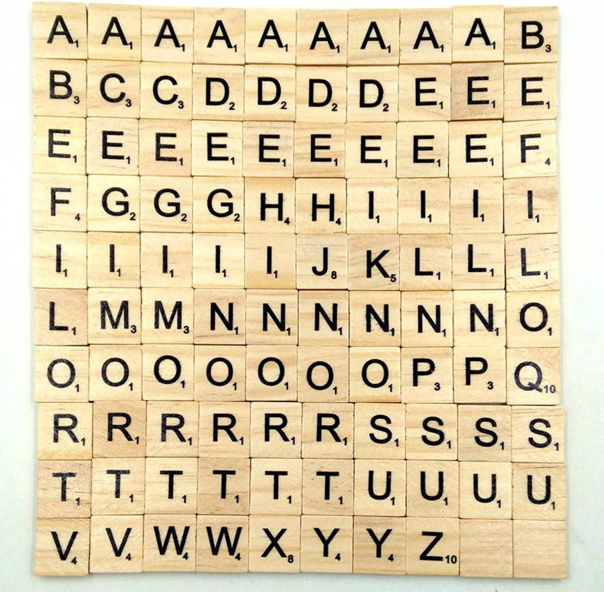 Houten blokjes met letters voor scrabble | Bordspel | Stukken |