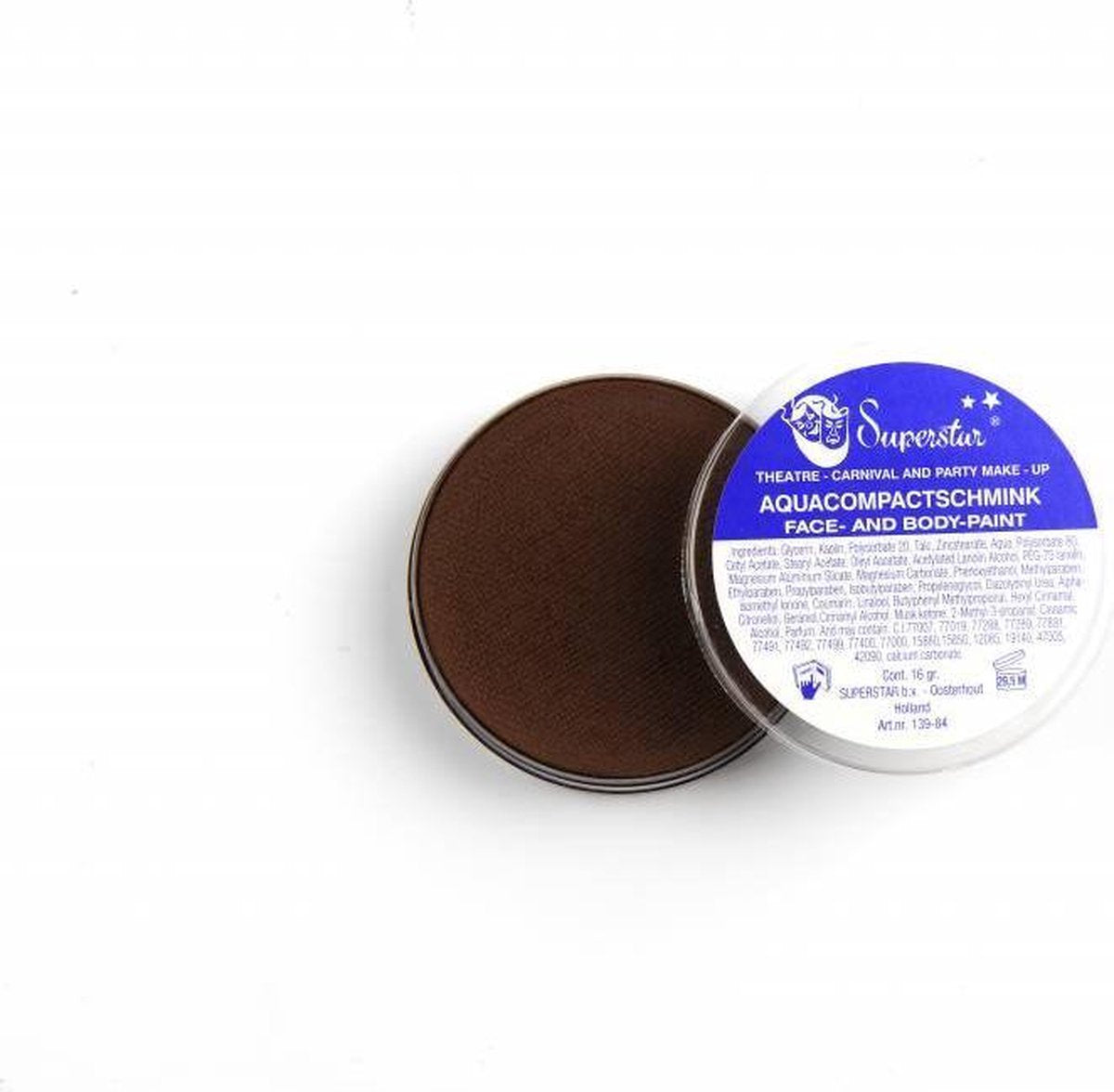 Superstar Waterschmink Chocolate 16 Gram Bruin