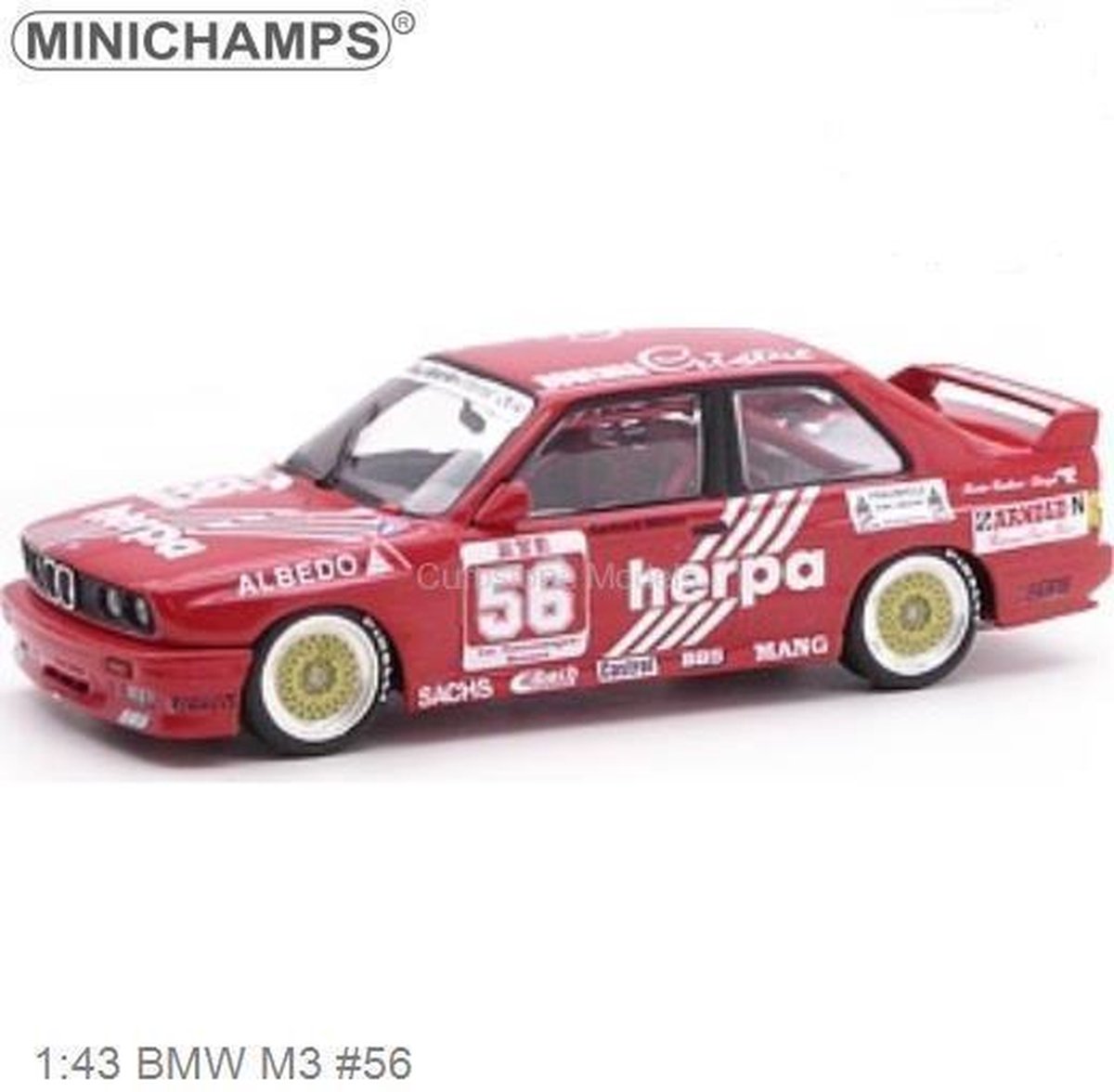 Minichamps BMW M3 #56 DTM 1988 Tauber Motorsport 1988 G.Müller Schaal 1:43