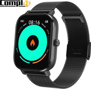 Compl8 Luxury watch - stappenteller - stappenteller horloge dames - heren - Calorieënverbruik - Hartslagmeter - Berichtmeldingen - Bellen- Slaaptracker - Bloeddrukmeter - Nederlandse online handleiding - Zwart