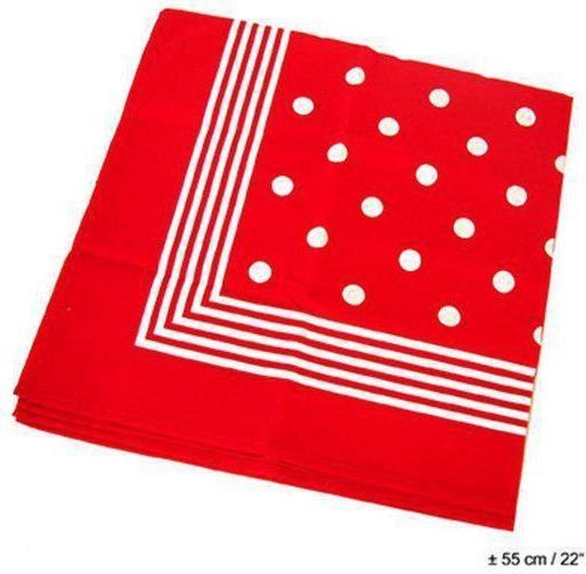 Zakdoek-bandana rood met witte bollen