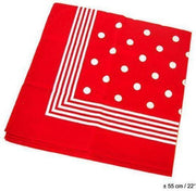 Zakdoek-bandana rood met witte bollen