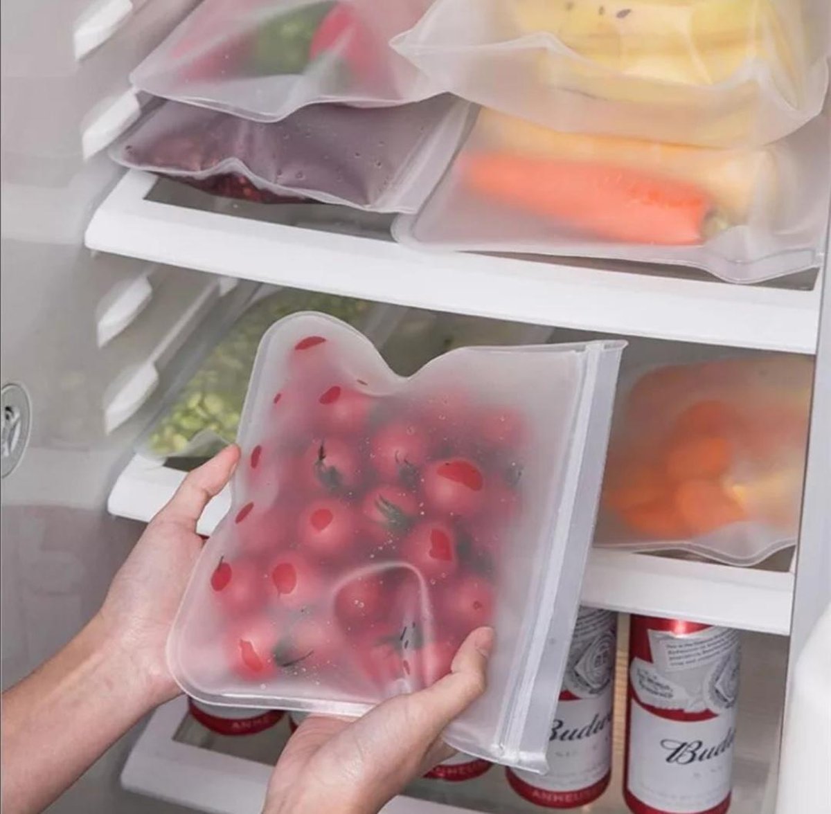 Herbruikbare zakjes-Silicone Voedsel Opslag-Lekvrij Containers-Vriezer Zak Lekvrije -Tassen Keuken Organizer