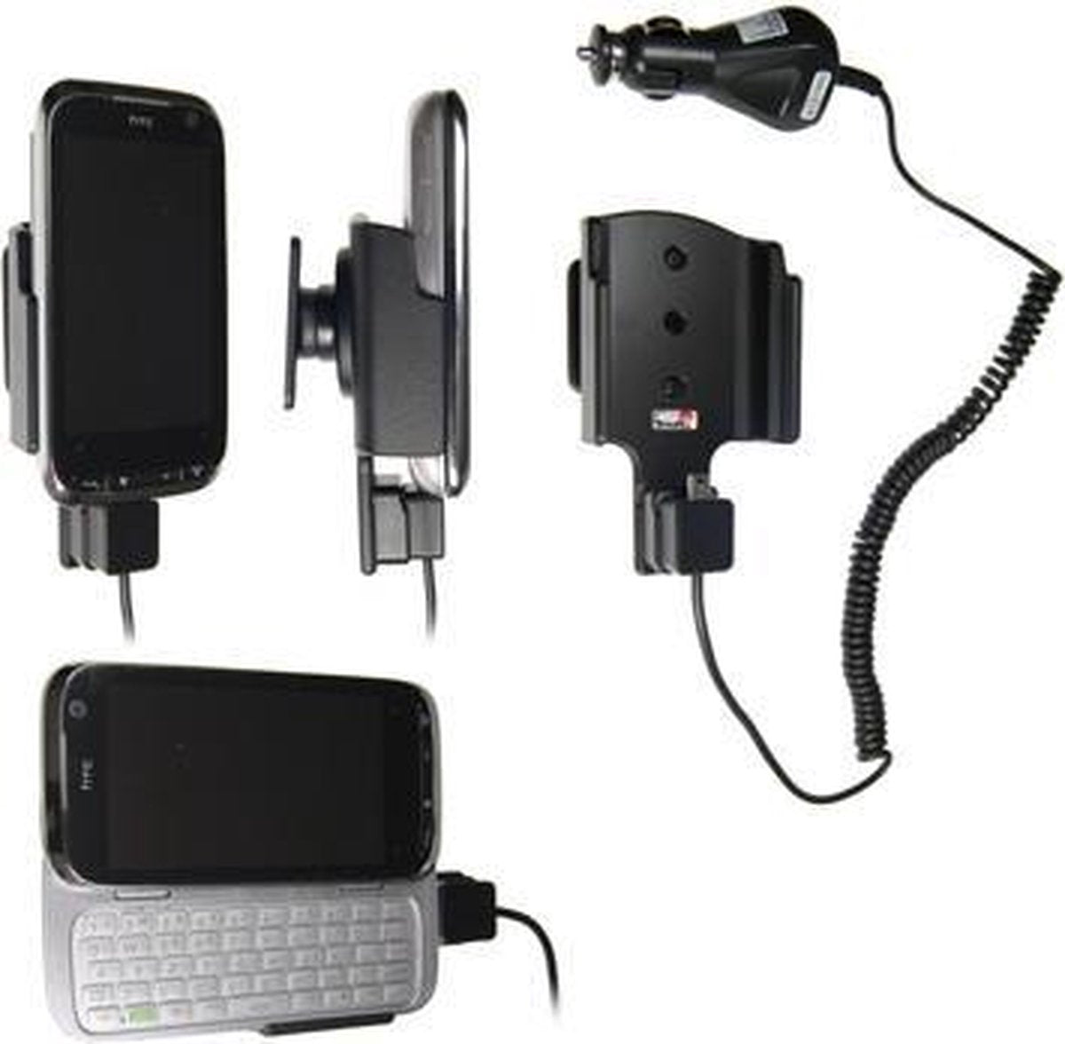 Brodit draaib. houder actief met laadkabel v. HTC Touch PRO 2