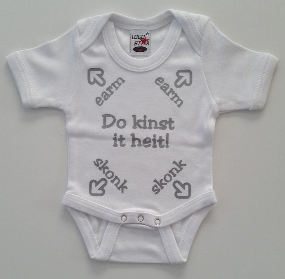 Romper met Friese tekst | maat 56 | Do kinst it heit | Wit