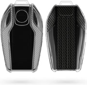kwmobile autosleutelhoes voor BMW Display Key autosleutel - TPU beschermhoes in zwart - Carbon design