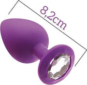 Mai No 48 anaalplug met siersteen Medium - Paars