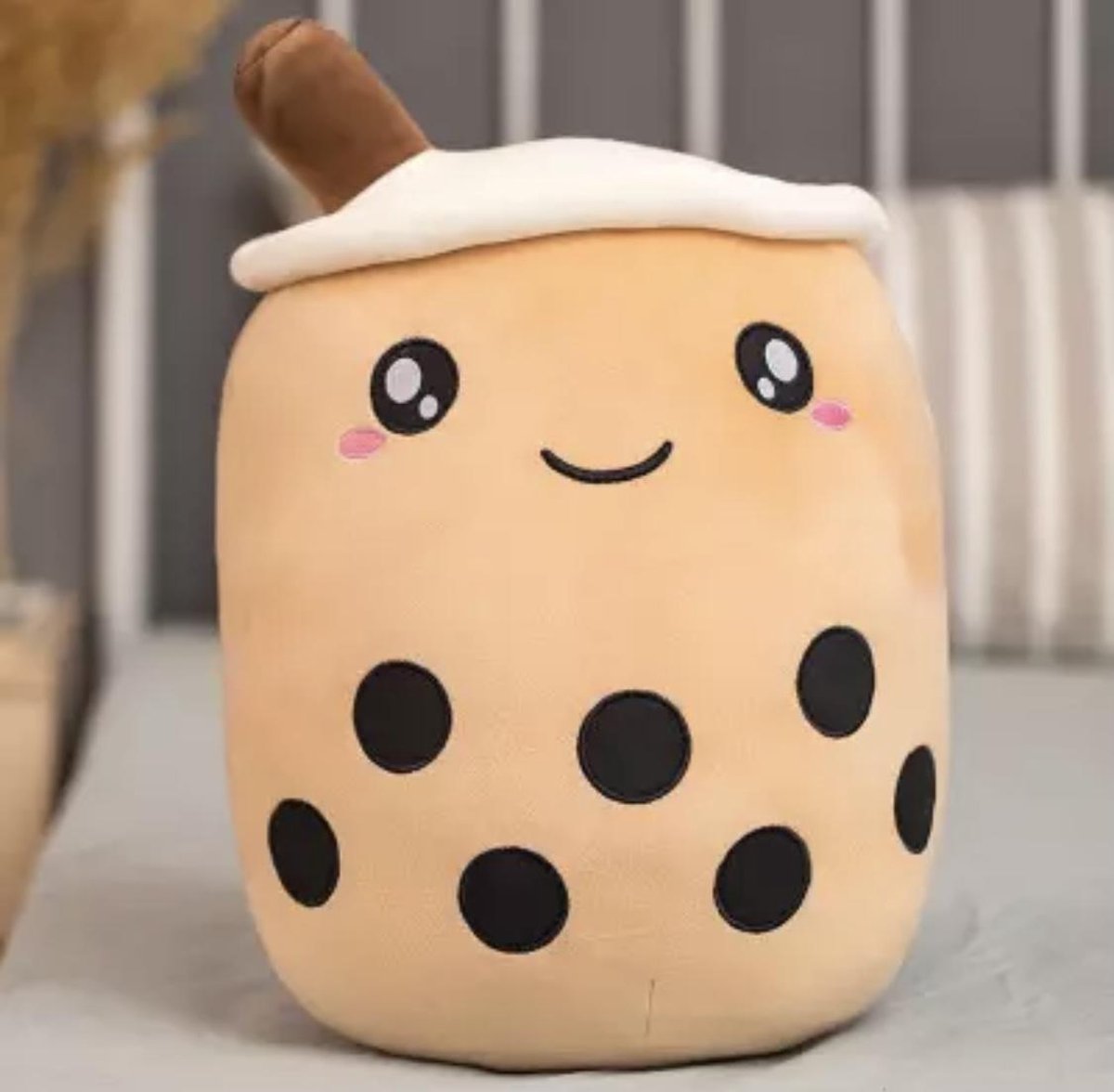 Kenjiro - Bubble Tea Pluche 35 cm - Speelgoed - Knuffels - Kawaii - Cute - Knuffel Cadeaus - Pluche - Zacht - Lichtbruin - Ideaal cadeau voor kinderen en volwassenen - Boba Plush - 35cm