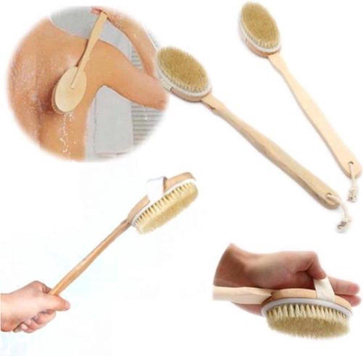 LOUZIR Rugborstel Badborstel- Douche Borstel- Saunaborstel -  Scrubborstel- Massage Borstel