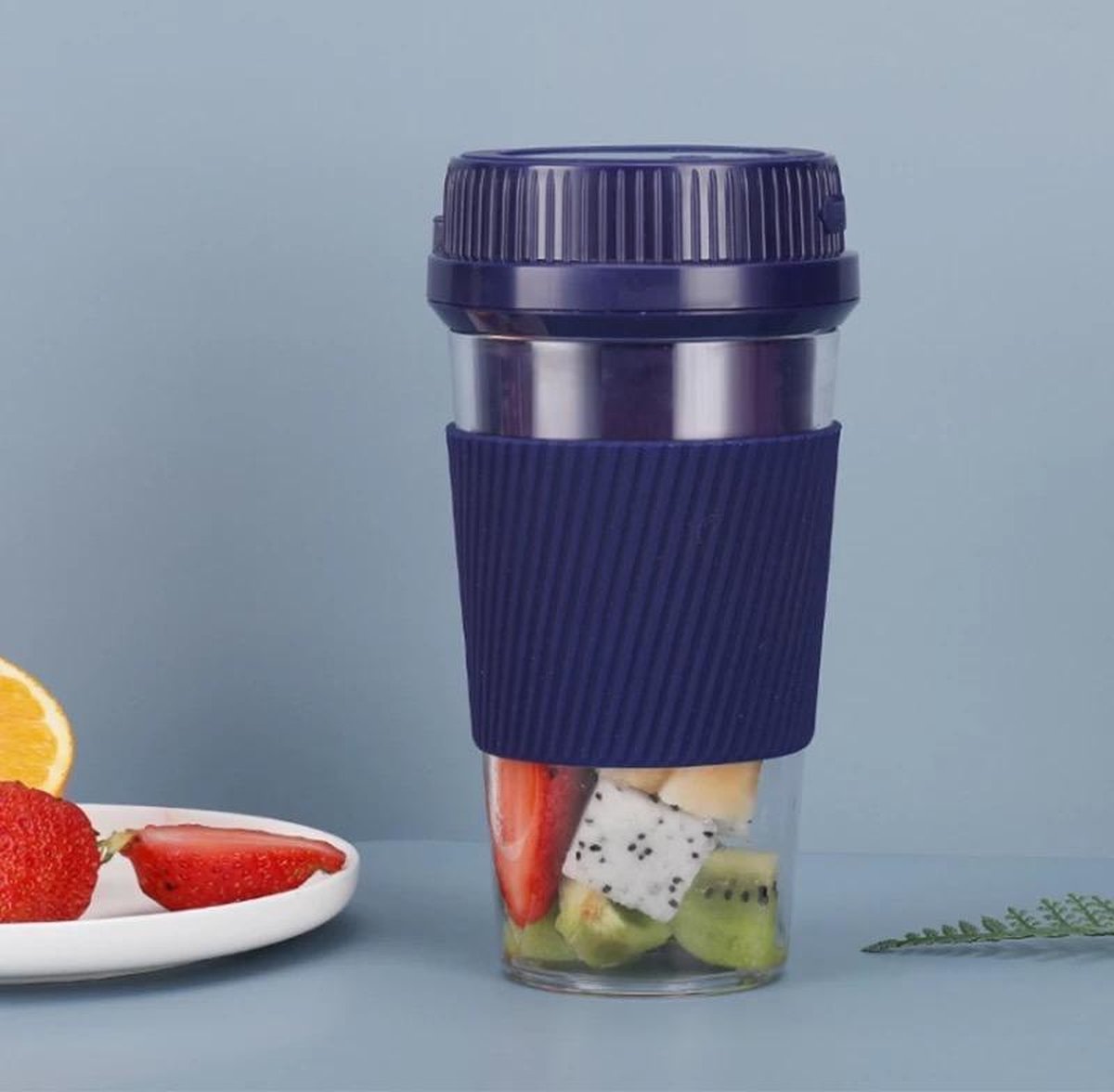 InterFixo Portable Mini Blender | Smoothie Maker | Portable Blender | Draagbare Smoothie Blender | Blender To Go | Blauw
