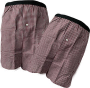 Embrator 2-stuks mannen Boxershorts geweven katoen zwart/rood 4XL