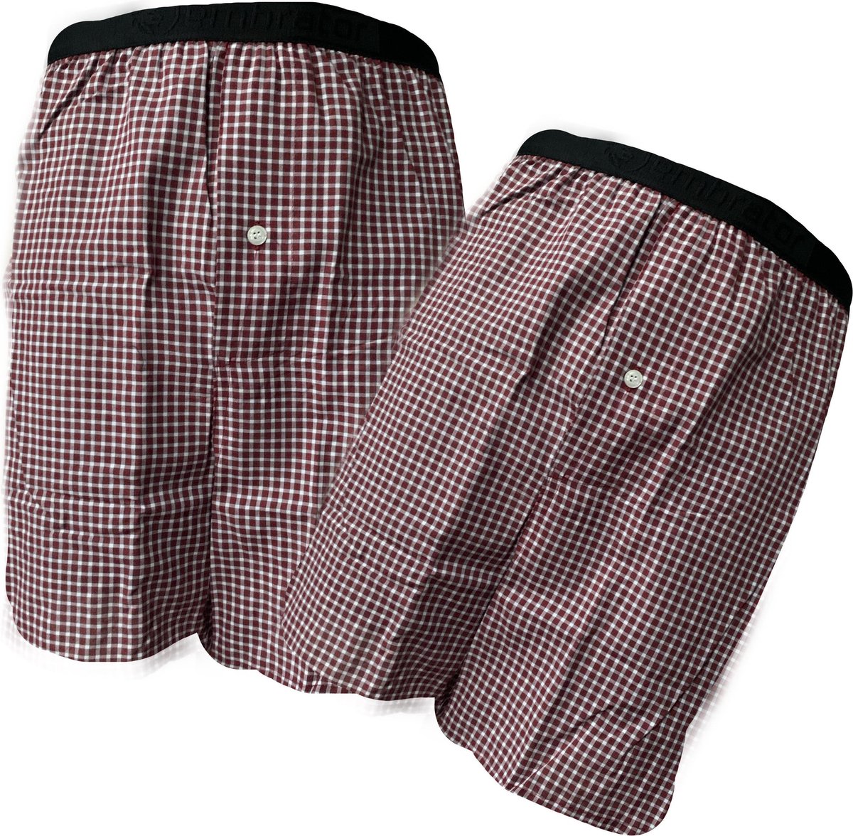 Embrator 2-stuks mannen Boxershorts geweven katoen zwart/rood 4XL