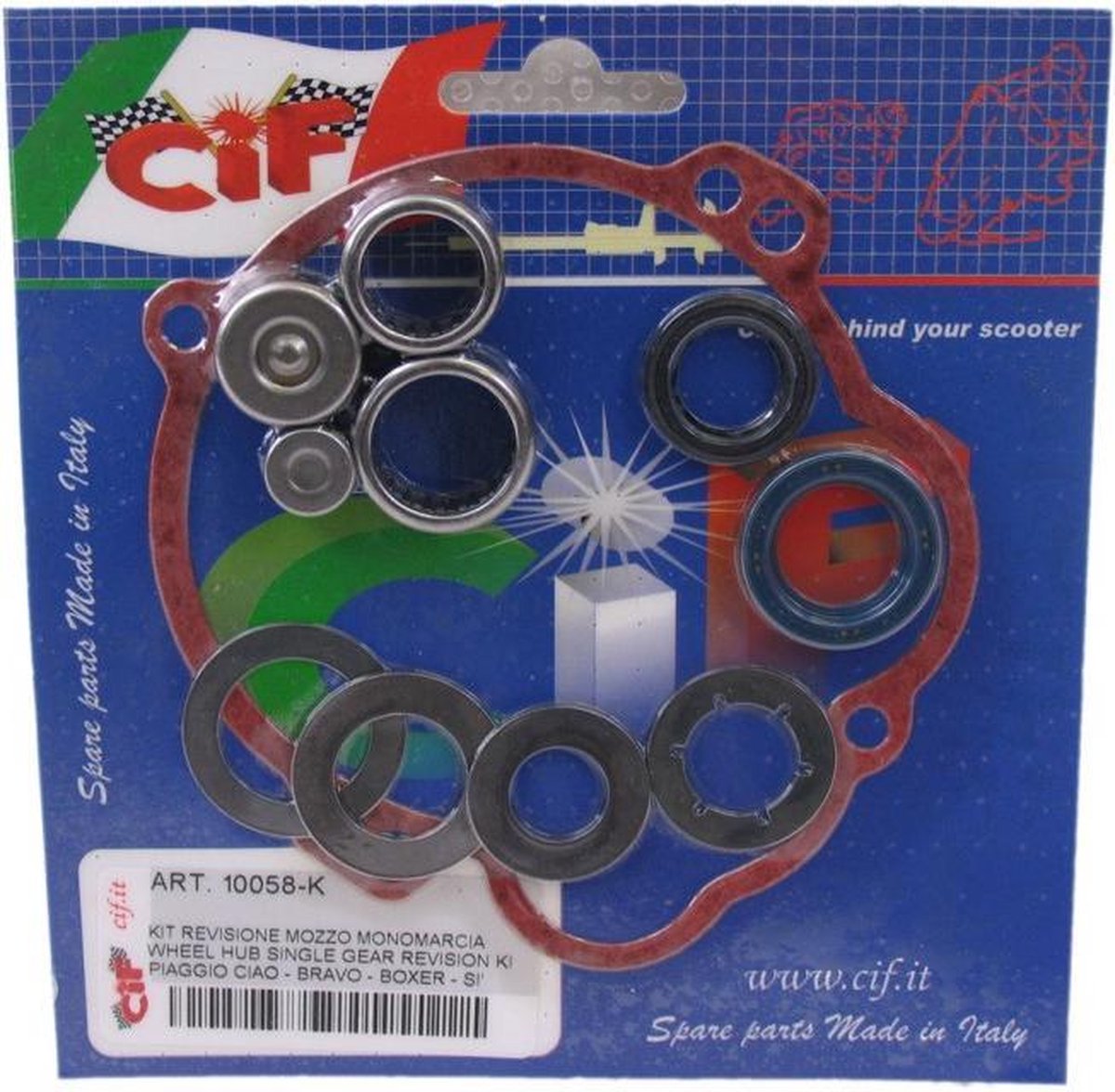 CIF Achternaaf revisieset Piaggio Vespa Ciao Si Gilera Citta