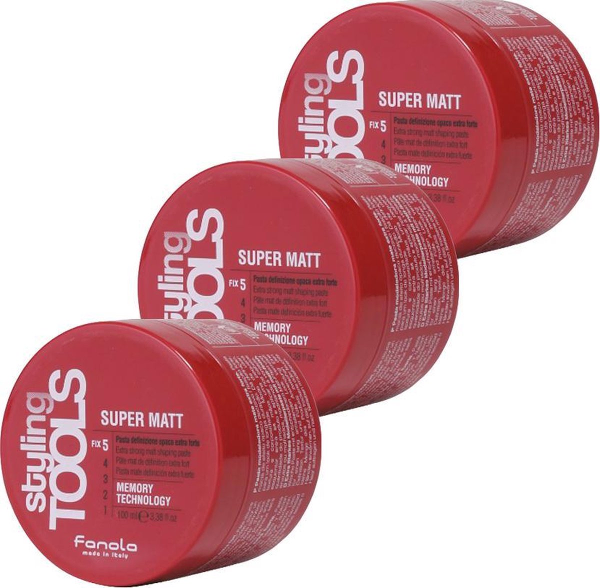 Fanola Styling Tools Super Matt Haar Paste - 3 x 100ml