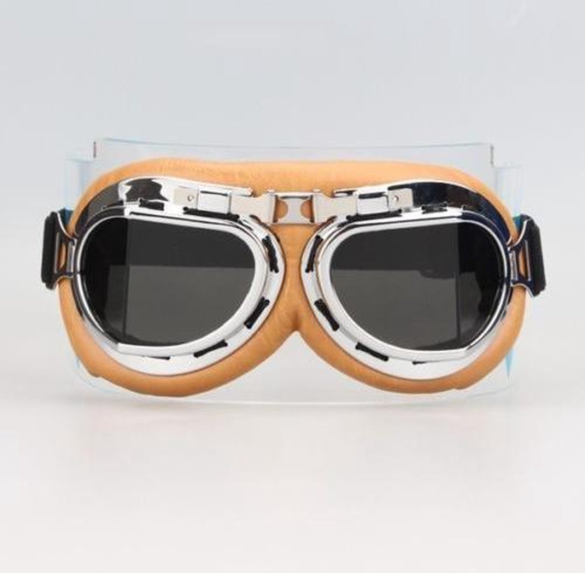 Creme pilotenbril donker glas