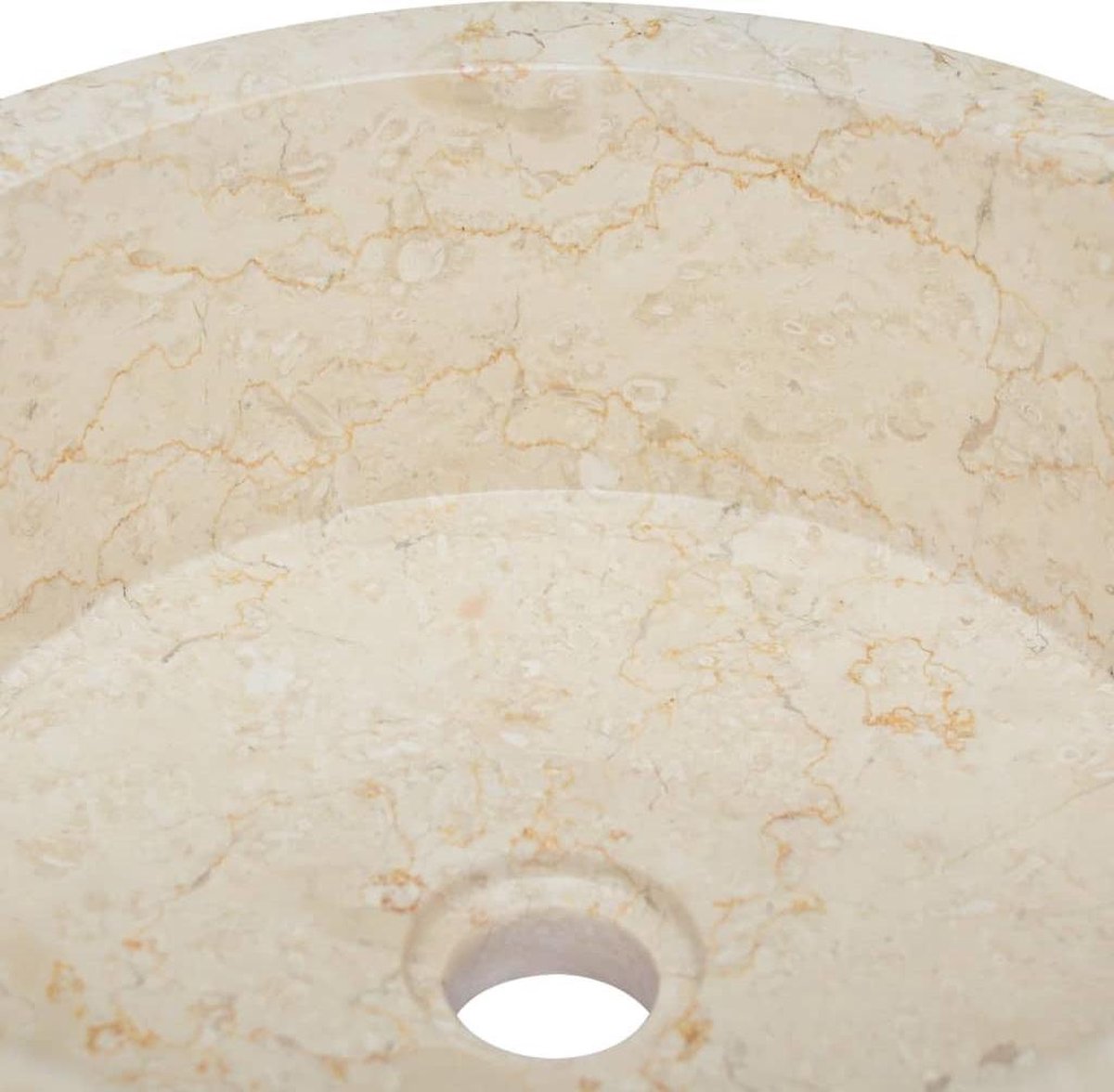 vidaXL Gootsteen Ø40x15 cm marmer crèmekleurig  VDXL_149177