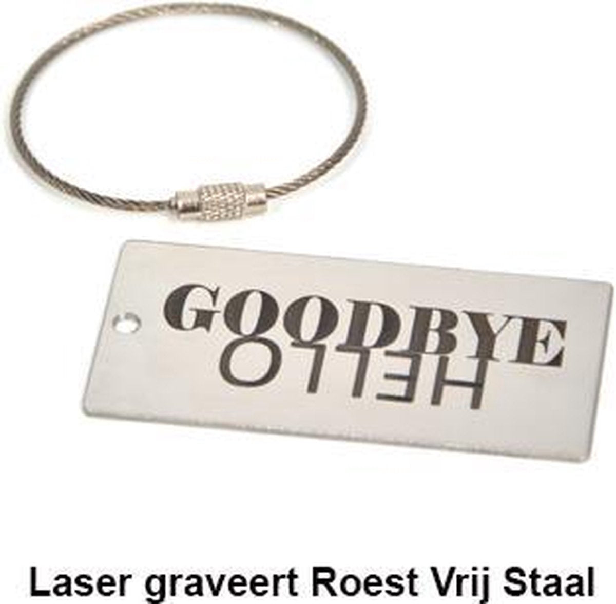 Kofferlabel RVS Hello - Goodbye
