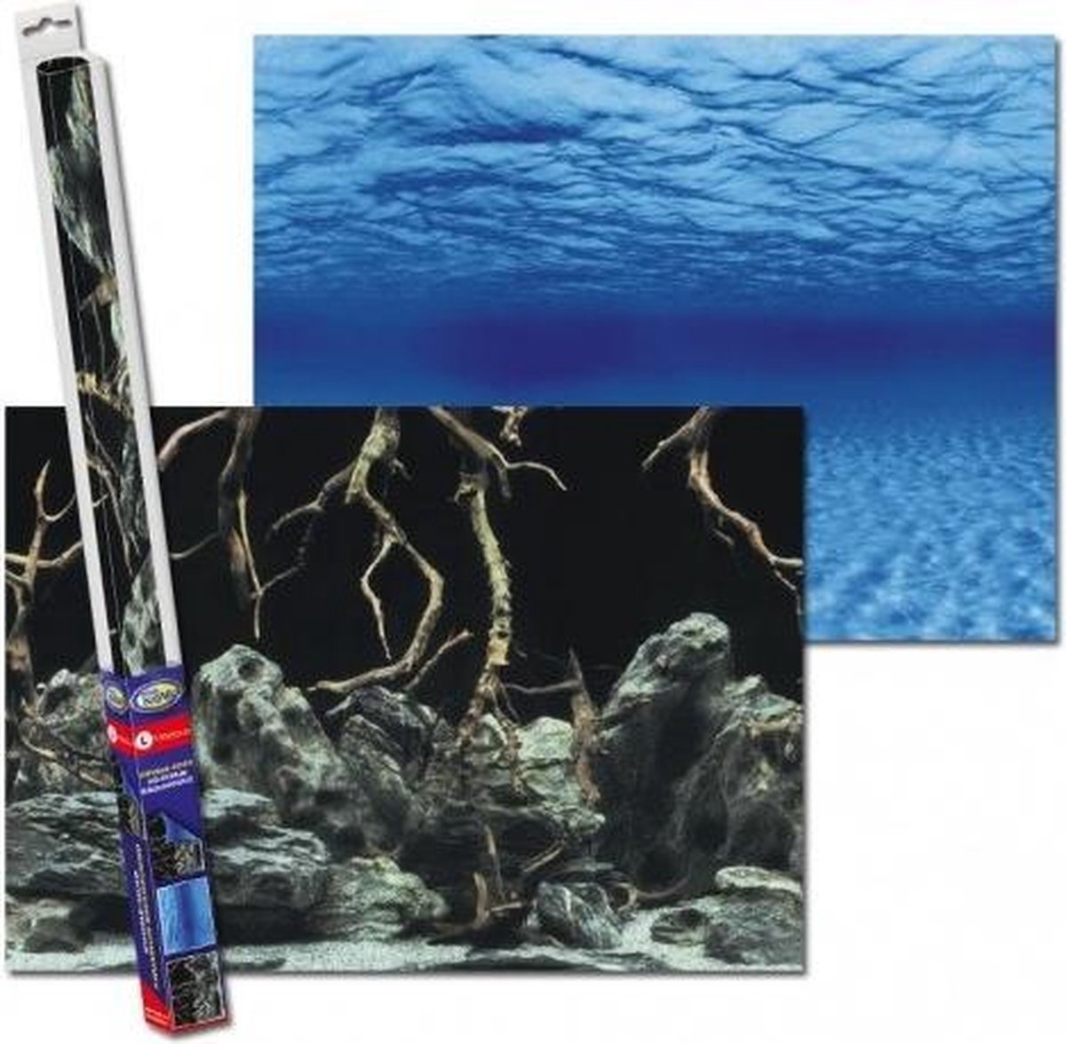 Aquarium achterwand poster | Wortels en zee motief (150x60cm)