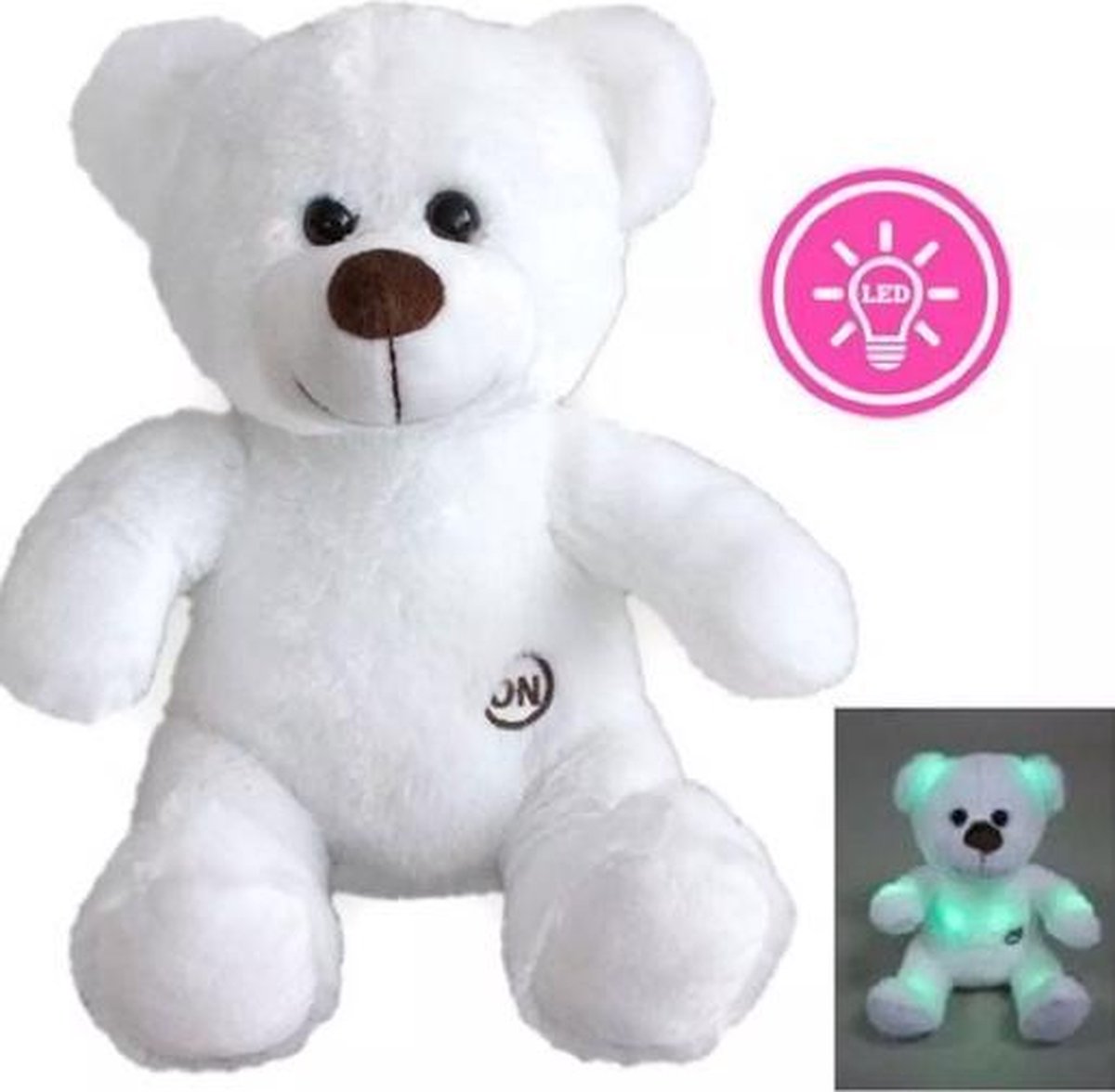 Knuffel beer met LED lampjes - pluche - knuffelbeer - knuffels - 25cm groot - Viros
