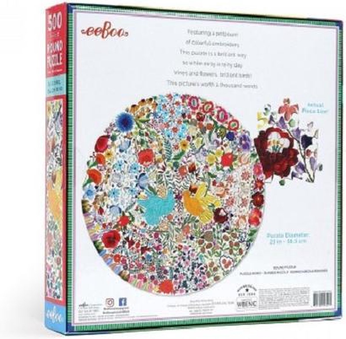 Eeboo puzzel - Blue Bird Yellow Bird (500)