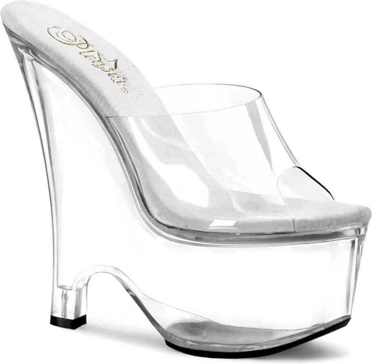 Pleaser Sleehakken -42 Shoes- BEAU-601 US 12 Transparant/Wit