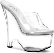 Pleaser Sleehakken -42 Shoes- BEAU-601 US 12 Transparant/Wit