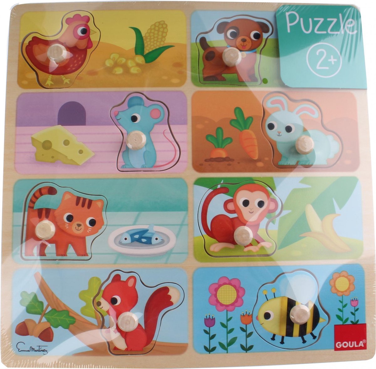 Goula Drinken en Eten Houten Vormenpuzzel
