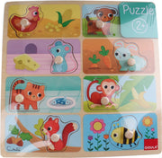 Goula Drinken en Eten Houten Vormenpuzzel