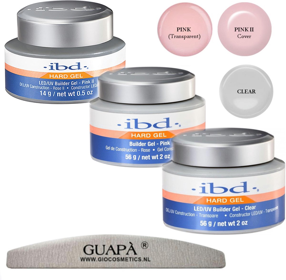 IBD Builder Gel | UV / LED | Geurloos | Professionele kwaliteit | 3 x 56 gr | Clear