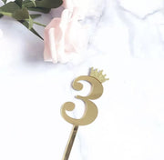 Verjaardag Cijfer 3 Goud- Happy birthday -Exclusive Luxury Cake Topper - Caketopper - Verjaardag - Taartdecoratie - Taart Topper - Taart Versiering