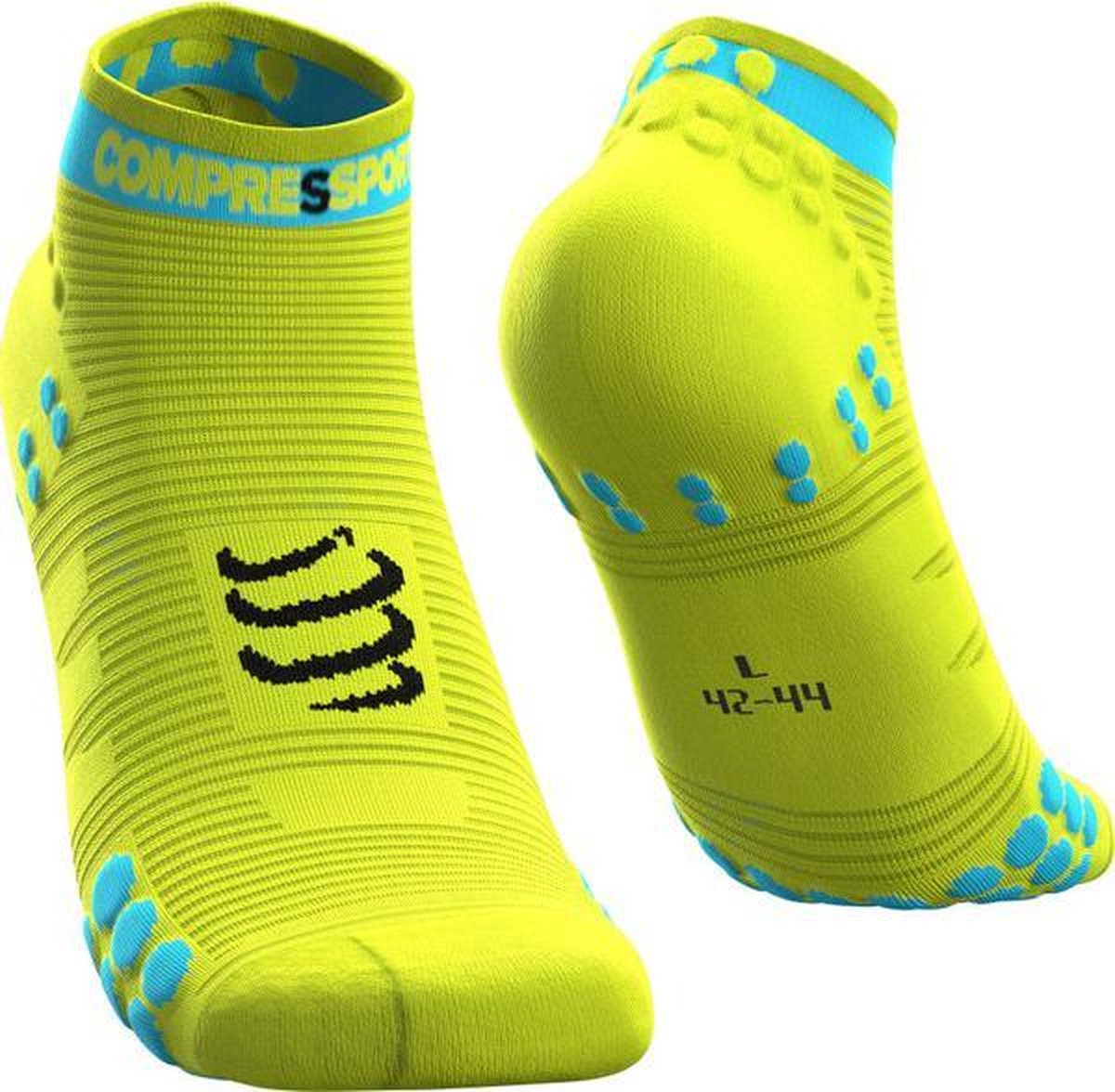 Compressport Racing Socks V3.0 Low - geel - maat 39-41