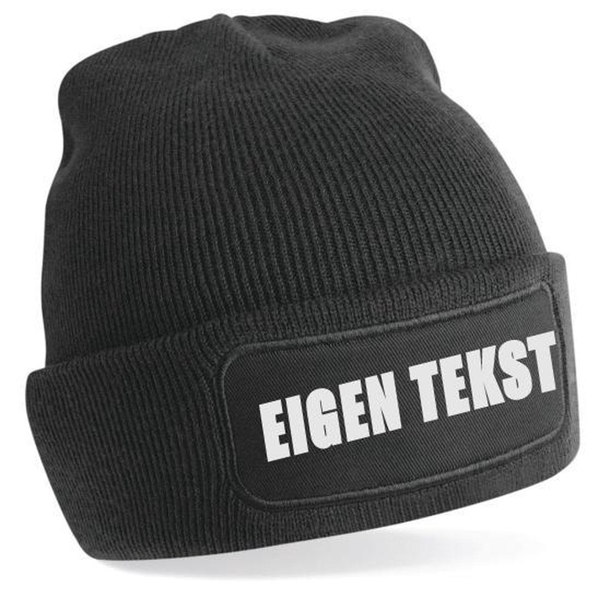 Gepersonaliseerde Muts - Beanie - Zwart - unisex - Eigen naam - Eigen tekst