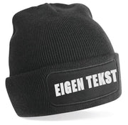Gepersonaliseerde Muts - Beanie - Zwart - unisex - Eigen naam - Eigen tekst