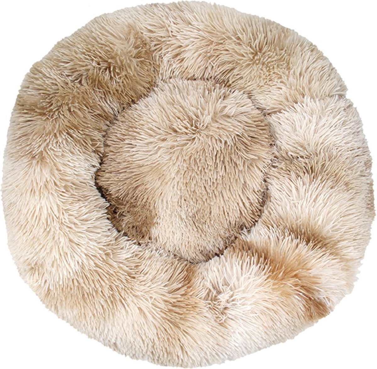 BEESSIES® donut hondenmand/hondenkussen 120 cm - Lichtbruin tie dye - huisdierbed  hondenbed - hond kussen mand
