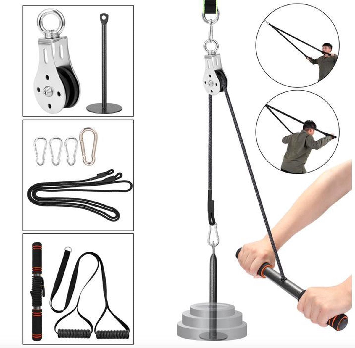 10-delig thuis fitness kabelsysteem - katrol - kabelstation - pulley