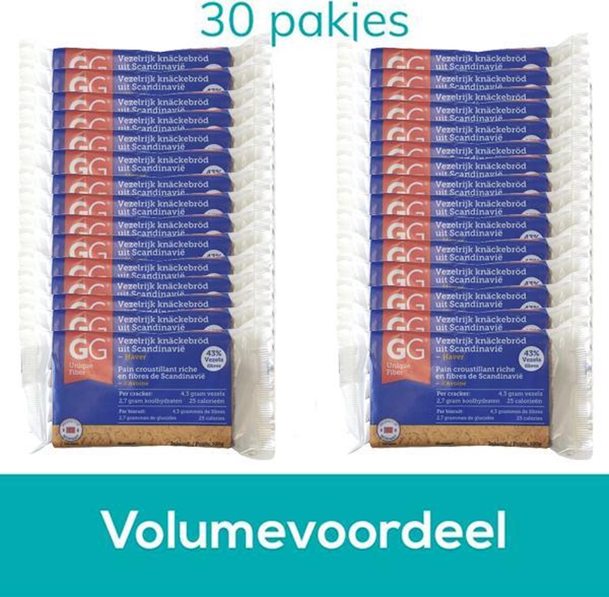GG Bran | Crispbread  Crackers | Haver | 30 stuks | 30 x 100g  | Eiwitrijke voeding | Koolhydraatarme Crackers   | Snel afvallen zonder poespas!