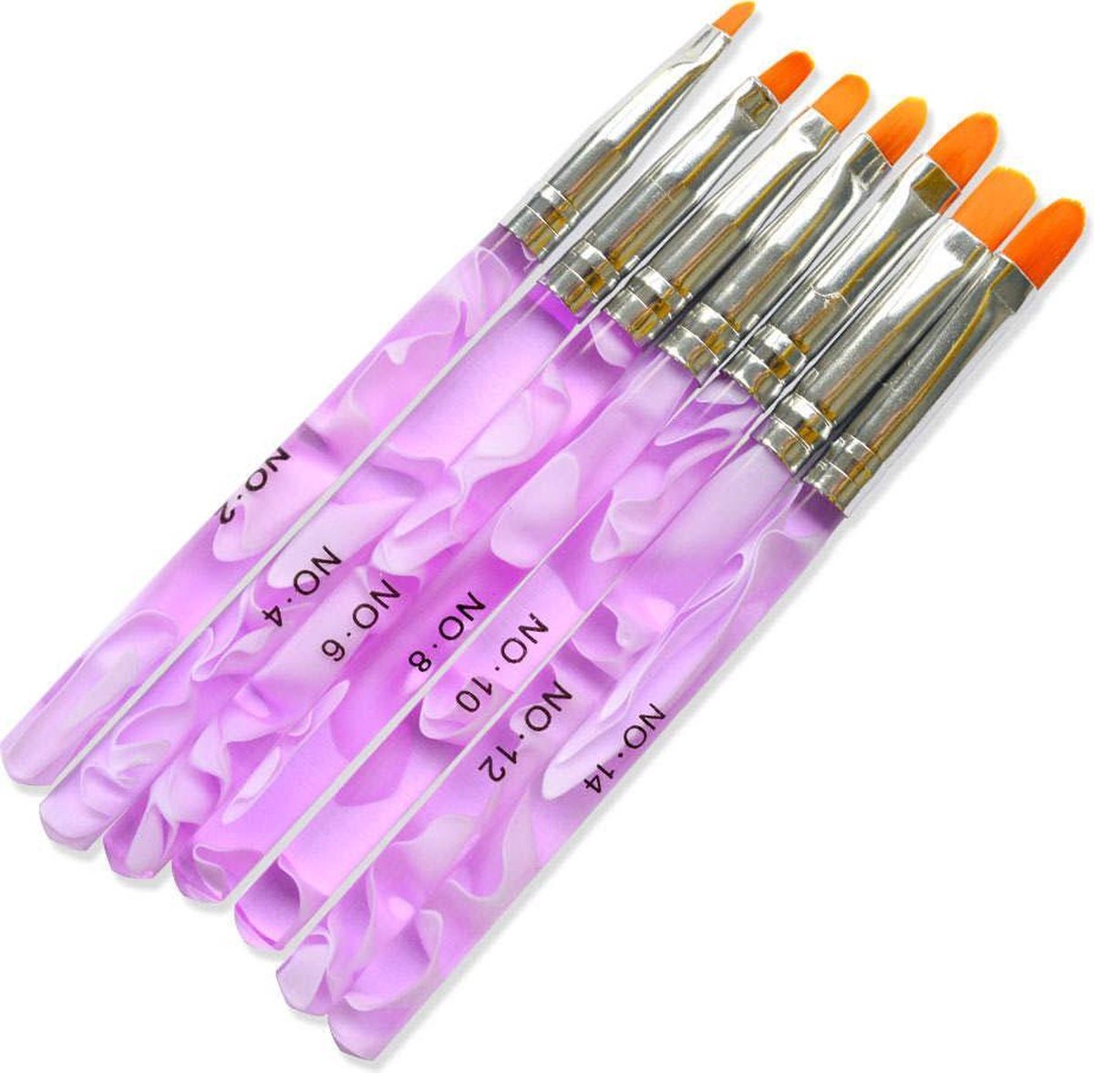 DW4Trading® Acryl penselen set van 7 stuks