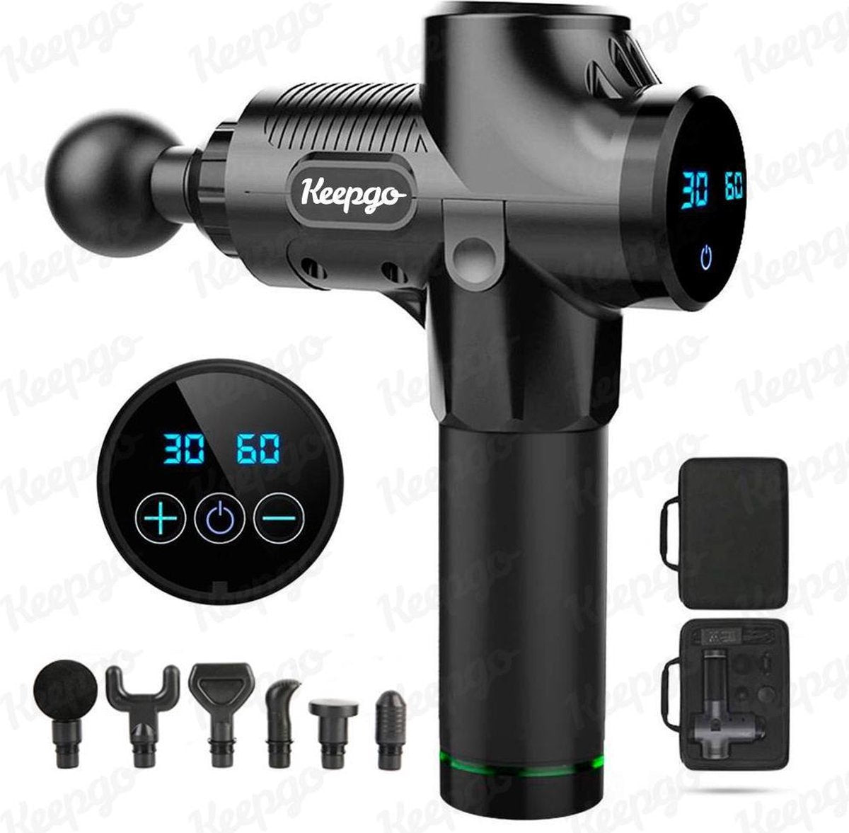 Keepgo - Massage Gun - Sport en Relax Massage - Massage Gun Professioneel - 6 Opzetstukken-32000RPM