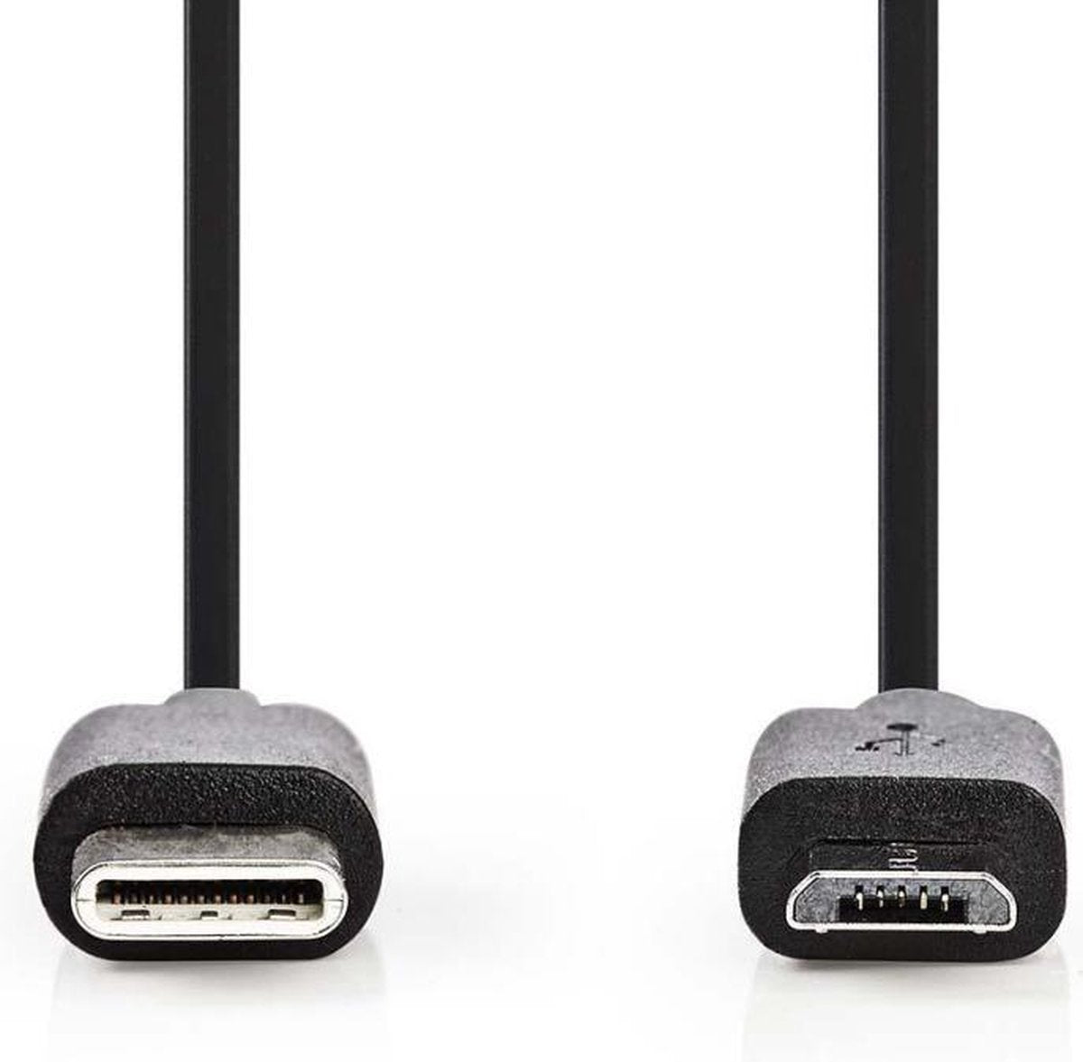USB-Kabel | USB Type-C™ Male | USB Micro-B Male | Vernikkeld | 1.00 m | Rond | PVC | Zwart | Polybag